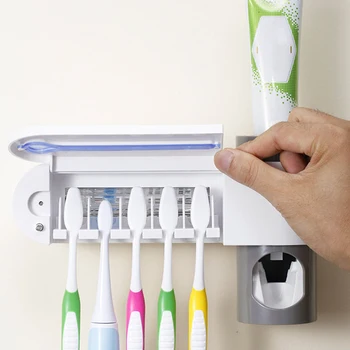 Toothbrush Holders 2 In 1 UV Light Ultraviolet Toothbrush Sterilizer Toothbrush Holder Automatic Toothpaste Squeezers Dispenser
Toothbrush Holders 2 In 1 UV Light Ultraviolet Toothbrush Sterilizer Toothbrush Holder Automatic Toothpaste Squeezers Dispenser