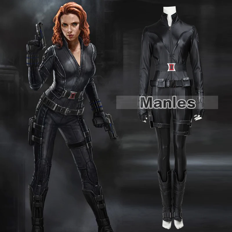 

2015 Movie The Avengers 1 Black Widow Natasha Romanoff Cosplay Costume Superhero Black Widow Costume Halloween Costume for Women