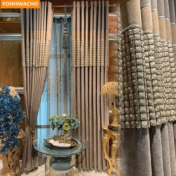 Custom curtains luxury 3D splicing chenille camel coffee solid mosaic simple modern cloth blackout curtain tulle panel B365
Custom curtains luxury 3D splicing chenille camel coffee solid mosaic simple modern cloth blackout curtain tulle panel B365