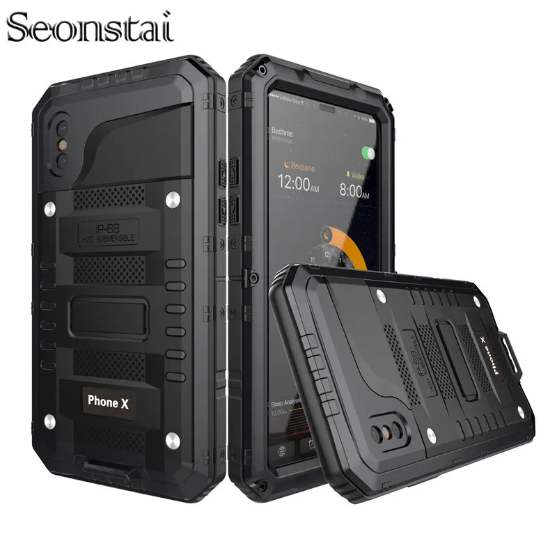 Waterproof Shockproof Heavy Duty Hybrid Tough Rugged Armor Metal Aluminum 3 Proofing Case for iPhone X 8 7 6 6s Plus 5 5s Coque
Waterproof Shockproof Heavy Duty Hybrid Tough Rugged Armor Metal Aluminum 3 Proofing Case for iPhone X 8 7 6 6s Plus 5 5s Coque