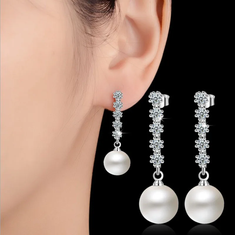 KOFSAC New Fashion Silver 925 Stud Earrings For Women Sweet Temperament Shiny CZ Pearl Flower Long Ear Earring Ear Jewelry Gift
KOFSAC New Fashion Silver 925 Stud Earrings For Women Sweet Temperament Shiny CZ Pearl Flower Long Ear Earring Ear Jewelry Gift