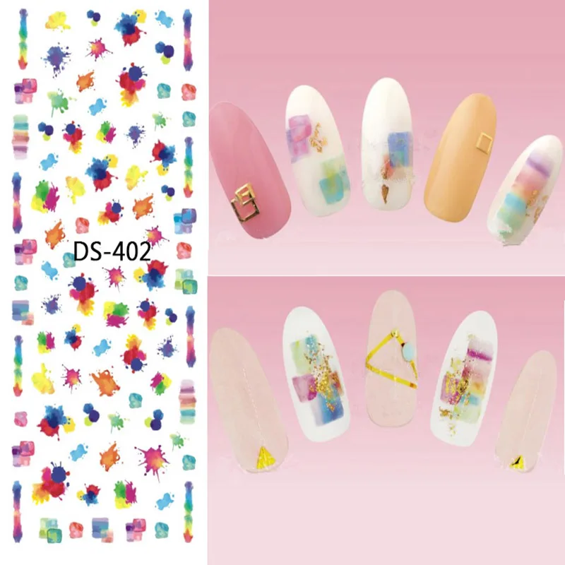 1 Pc Colorful Flower Pattern Black Letter Stripe Watermark Large Sheet Decal Sticker DS-401-410 Japan Manicure Nail Sticker
1 Pc Colorful Flower Pattern Black Letter Stripe Watermark Large Sheet Decal Sticker DS-401-410 Japan Manicure Nail Sticker