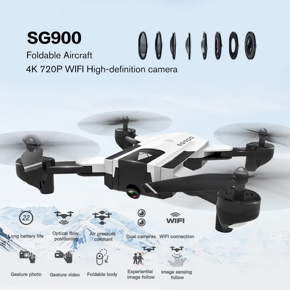 SG900 Foldable RC Drone 2.4GHz WIFI FPV Drones Optical Flow Positioning RC Drone With 4K Camera & 1100mAh Battery
SG900 Foldable RC Drone 2.4GHz WIFI FPV Drones Optical Flow Positioning RC Drone With 4K Camera & 1100mAh Battery