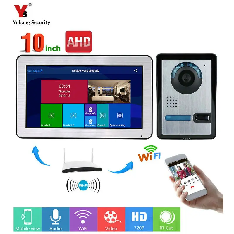 10 inch Touch Screen WIFI Video Door Phone Intercom Video Doorbell Villa Apartment Access Control System Motion Detection
10 inch Touch Screen WIFI Video Door Phone Intercom Video Doorbell Villa Apartment Access Control System Motion Detection