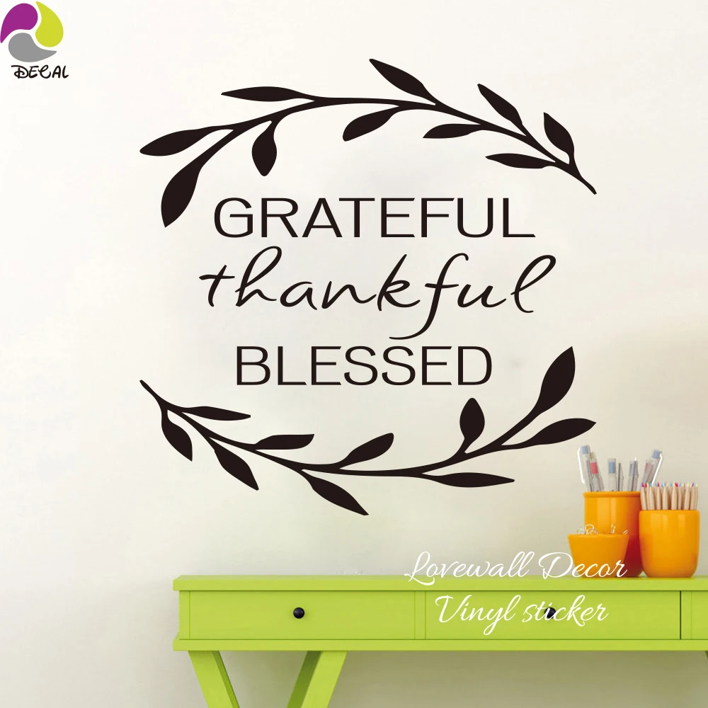 Grateful Thankful Blessed Wall Sticker Living Room Bedroom Family Love Quote Wall Decal Tree Vinyl Home Decor Easy Wall Art Wall Art Quote Wall Decalwall Sticker Aliexpress