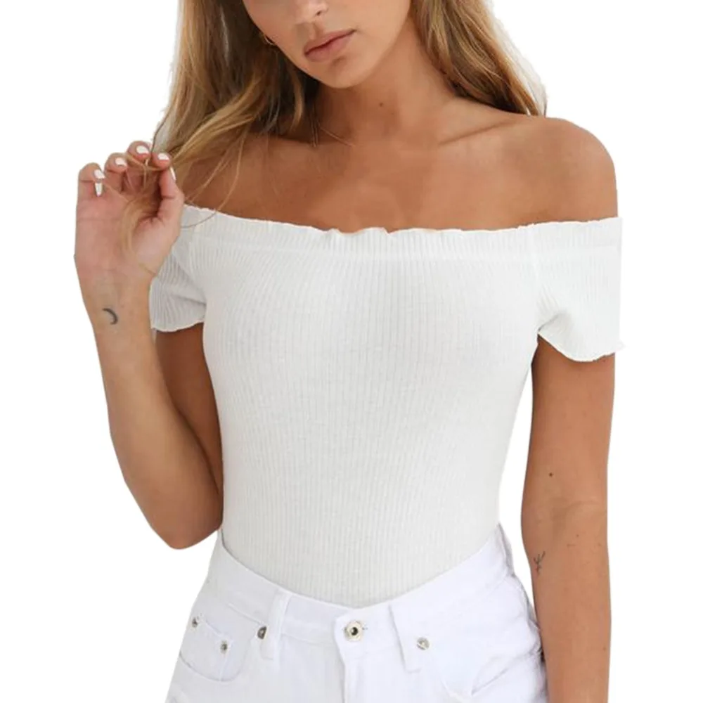 New Summer Ladies Off Shoulder Sexy Bodysuit Short Sleeve Top Breathable Solid Slim Tees Streetwear T-shirts For Women
New Summer Ladies Off Shoulder Sexy Bodysuit Short Sleeve Top Breathable Solid Slim Tees Streetwear T-shirts For Women