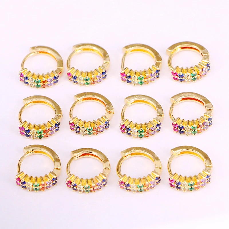 6Pairs, Fashion Multi Micro Pave CZ Gold Color Circle shaped Earrings Rainbow Colorful CZ Bar Hoops For Women Girls
6Pairs, Fashion Multi Micro Pave CZ Gold Color Circle shaped Earrings Rainbow Colorful CZ Bar Hoops For Women Girls