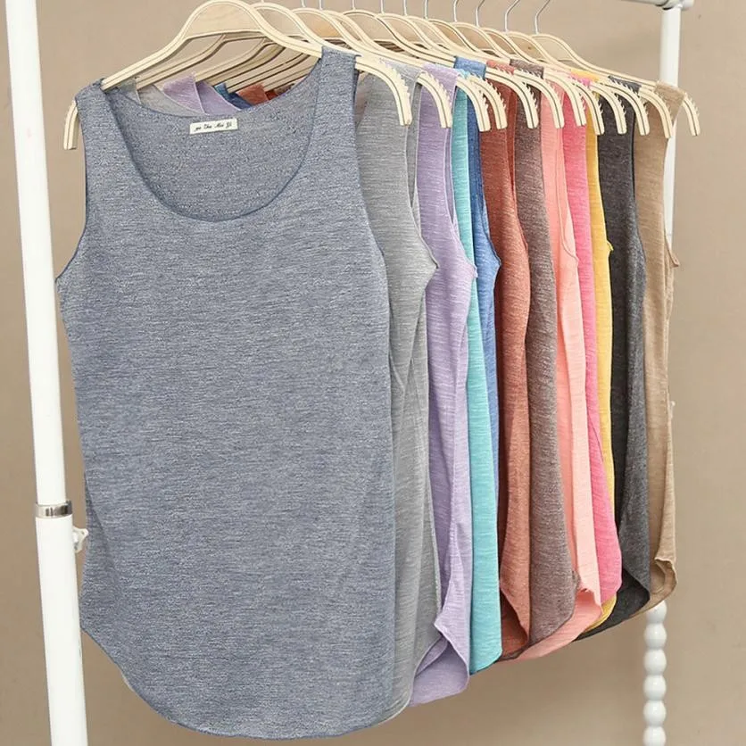 Solid Tank tops t-shirt 12 solid color Women Summer Tank-sleeveless Round Neck Casual Loose Singlets Vest
Solid Tank tops t-shirt 12 solid color Women Summer Tank-sleeveless Round Neck Casual Loose Singlets Vest