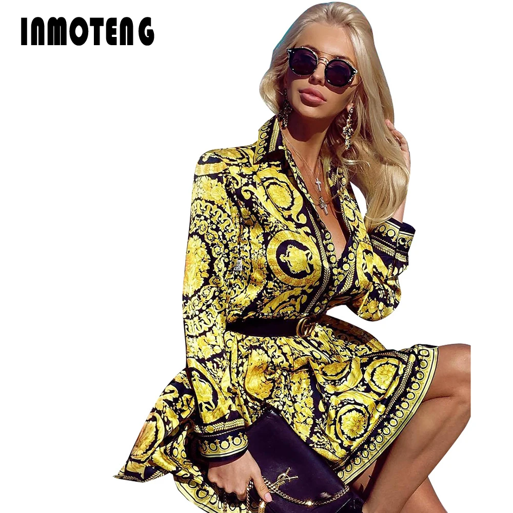 INMOTENG 2019 Women New Vintage Paisley Print Turn Down Neck Long Sleeve Mini Dress Blouses Shirt Casual Dresses Vestidos Outfit
INMOTENG 2019 Women New Vintage Paisley Print Turn Down Neck Long Sleeve Mini Dress Blouses Shirt Casual Dresses Vestidos Outfit