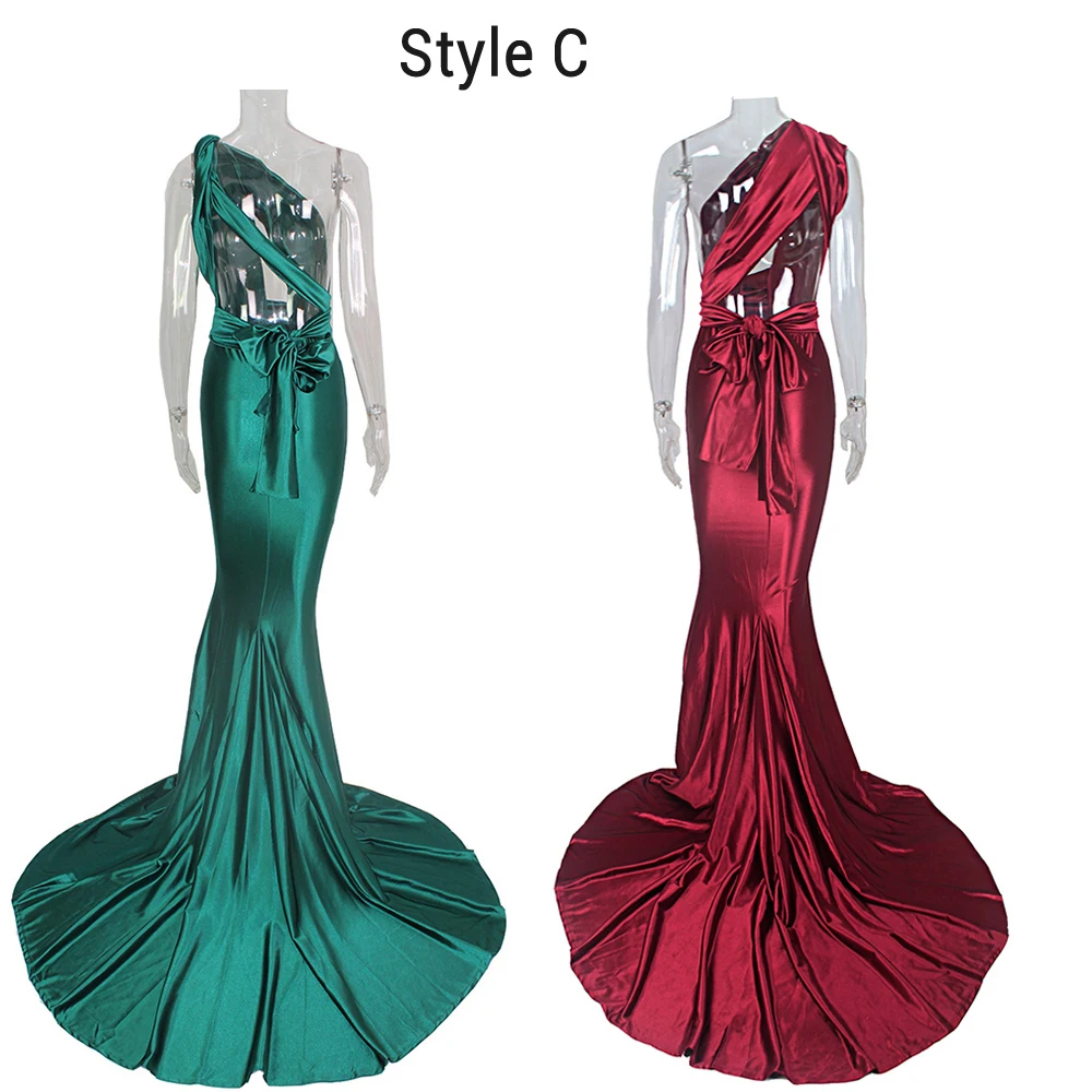 Elegant backless satin silk Mermaid tail Wonder dress