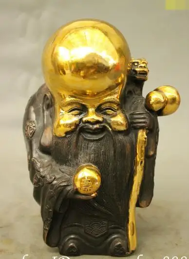 S5435 9 Chinese Taoism Bronze Gilt Longevity Shou God Peach Crane Dragon Crutch Statue discount 30% (C0324)
S5435 9 Chinese Taoism Bronze Gilt Longevity Shou God Peach Crane Dragon Crutch Statue discount 30% (C0324)