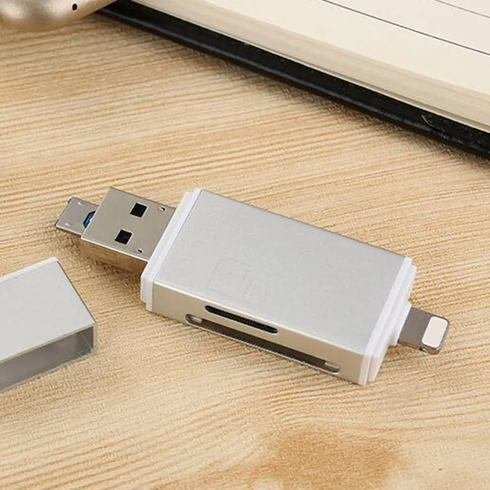 5pcs Silver Portable Mini 3 In 1 TF Secure Digital Memory Card OTG Card Reader Expansion Card For IOS For Android Computer
5pcs Silver Portable Mini 3 In 1 TF Secure Digital Memory Card OTG Card Reader Expansion Card For IOS For Android Computer