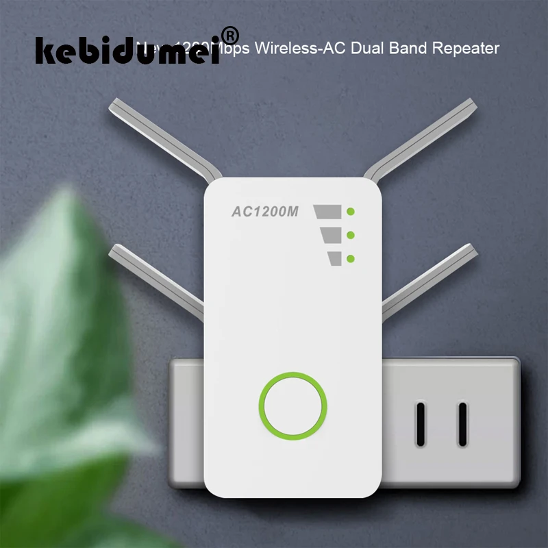 kebidumei 1200Mbps Wireless-AC Dual Band Repeater/AP/Router Wireless Range Extender wifi signal amplifier with External Antennas
kebidumei 1200Mbps Wireless-AC Dual Band Repeater/AP/Router Wireless Range Extender wifi signal amplifier with External Antennas