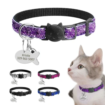 Bling Sequins Breakaway Cat Collars with Personalised Dog Tags for Puppy Kitten
Bling Sequins Breakaway Cat Collars with Personalised Dog Tags for Puppy Kitten
