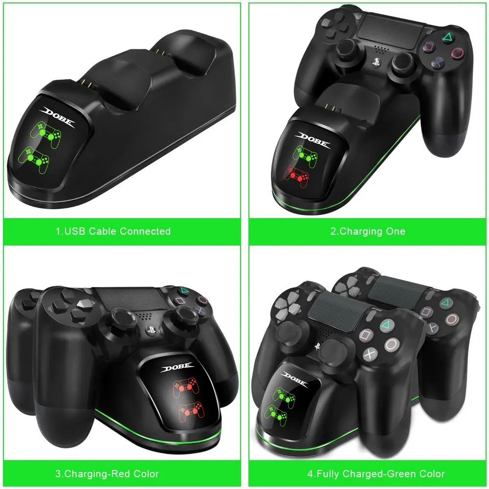 For PS4/PS4 Slim/PS4 Pro Gamepad Updated Controller Charger Charging Docking Station W/ LED Light Indicators and bottom light
For PS4/PS4 Slim/PS4 Pro Gamepad Updated Controller Charger Charging Docking Station W/ LED Light Indicators and bottom light