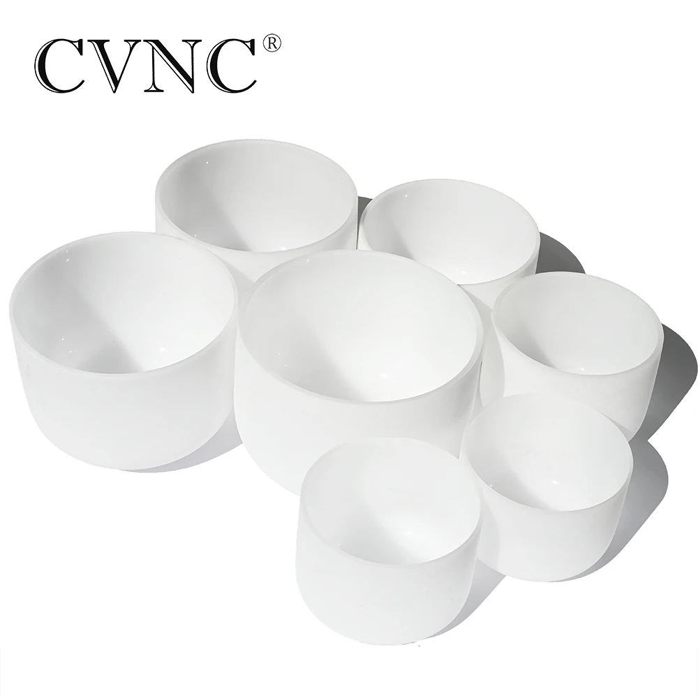 CVNC Large size combination 10" -14" Chakra Tuned set of 7 Frosted Quartz Crystal Singing Bowl 432Hz
CVNC Large size combination 10" -14" Chakra Tuned set of 7 Frosted Quartz Crystal Singing Bowl 432Hz