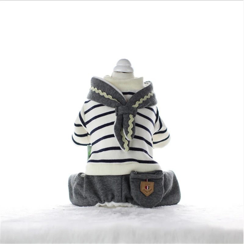 Pet Dog Cat Clothes Sailor collar Cotton chihuahua Sweater Warm Thick Navy Style Gray Stripe Autumn Winter Coat
Pet Dog Cat Clothes Sailor collar Cotton chihuahua Sweater Warm Thick Navy Style Gray Stripe Autumn Winter Coat