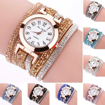 New Fashion Women Thin Multi Layers Quartz Bracelet Watch Crystal Wristwatch Gifts High Quality LL@17
New Fashion Women Thin Multi Layers Quartz Bracelet Watch Crystal Wristwatch Gifts High Quality LL@17