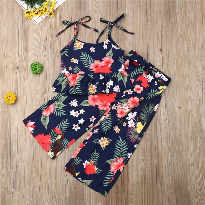 Toddler Kids Baby Girls free shipping clothes Off Shoulder strap pullover sleeveless Vest Floral print Pants 2pc Casual outfits
Toddler Kids Baby Girls free shipping clothes Off Shoulder strap pullover sleeveless Vest Floral print Pants 2pc Casual outfits