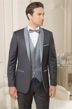 2018 Latest Coat Pant Designs Smoking Grey Shawl Lapel Men Suit Slim Fit 3 Piece Tuxedo Custom Groom Prom Blazer Terno Masculino
2018 Latest Coat Pant Designs Smoking Grey Shawl Lapel Men Suit Slim Fit 3 Piece Tuxedo Custom Groom Prom Blazer Terno Masculino