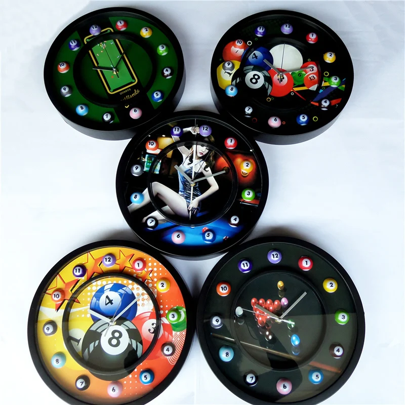 Creative billiard style decorative wall clock Personality bar shop decoration cartoon wall clock
Creative billiard style decorative wall clock Personality bar shop decoration cartoon wall clock