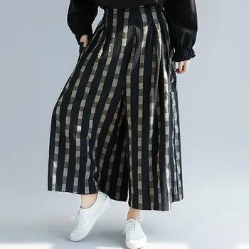 Plus Size Women Wide Leg Pants Autumn Linen Vintage Long Pants Plaid 2019 Oversized Elastic Waist Large Pantalones 5XL LP203
Plus Size Women Wide Leg Pants Autumn Linen Vintage Long Pants Plaid 2019 Oversized Elastic Waist Large Pantalones 5XL LP203