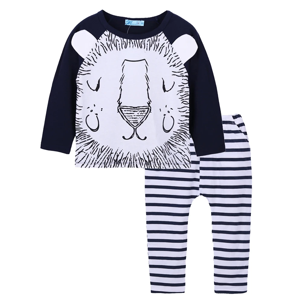 Baby Boys Clothes Suit Spring Autumn Children Clothing Sets Male Treasure Cotton Animal Long Sleeeve Tops+Stripe Pant Infant
Baby Boys Clothes Suit Spring Autumn Children Clothing Sets Male Treasure Cotton Animal Long Sleeeve Tops+Stripe Pant Infant
