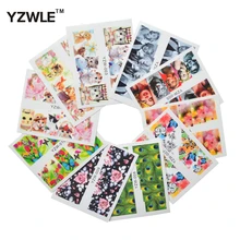 YZWLE 10 feuilles décalcomanies travaux manuels ongles Art transfert d'eau impression autocollants accessoires pour Salon de manucure(China)