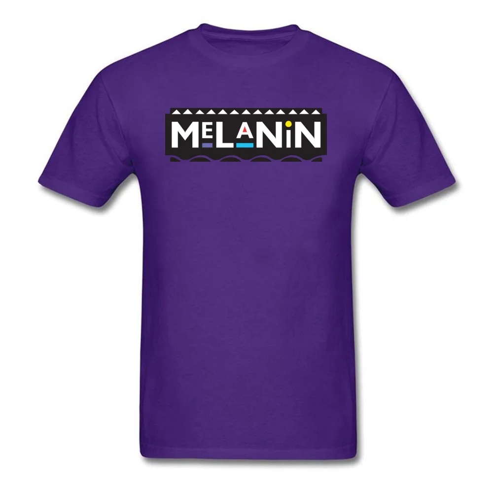 Melanin Comics T-shirts for Men 100% Cotton Summer Autumn Tops T Shirt Street Sweatshirts Short Sleeve Funny Crew Neck Melanin purple