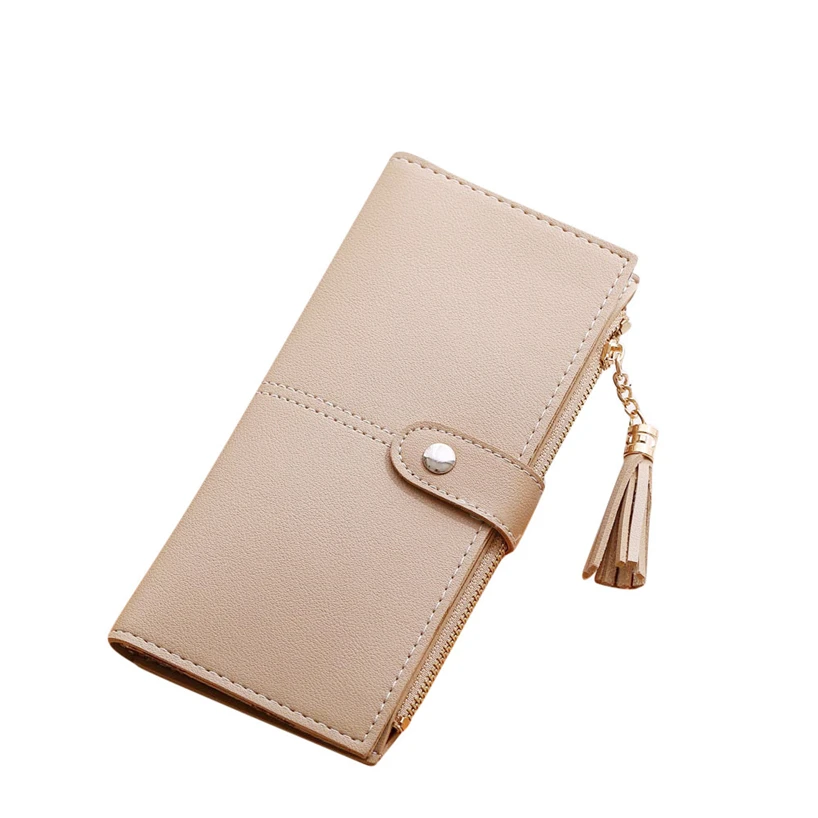Aelicy Elegant lady women tassel long wallet slim solid color clutch bag female buckle folding ladies wallet multi-card package
Aelicy Elegant lady women tassel long wallet slim solid color clutch bag female buckle folding ladies wallet multi-card package