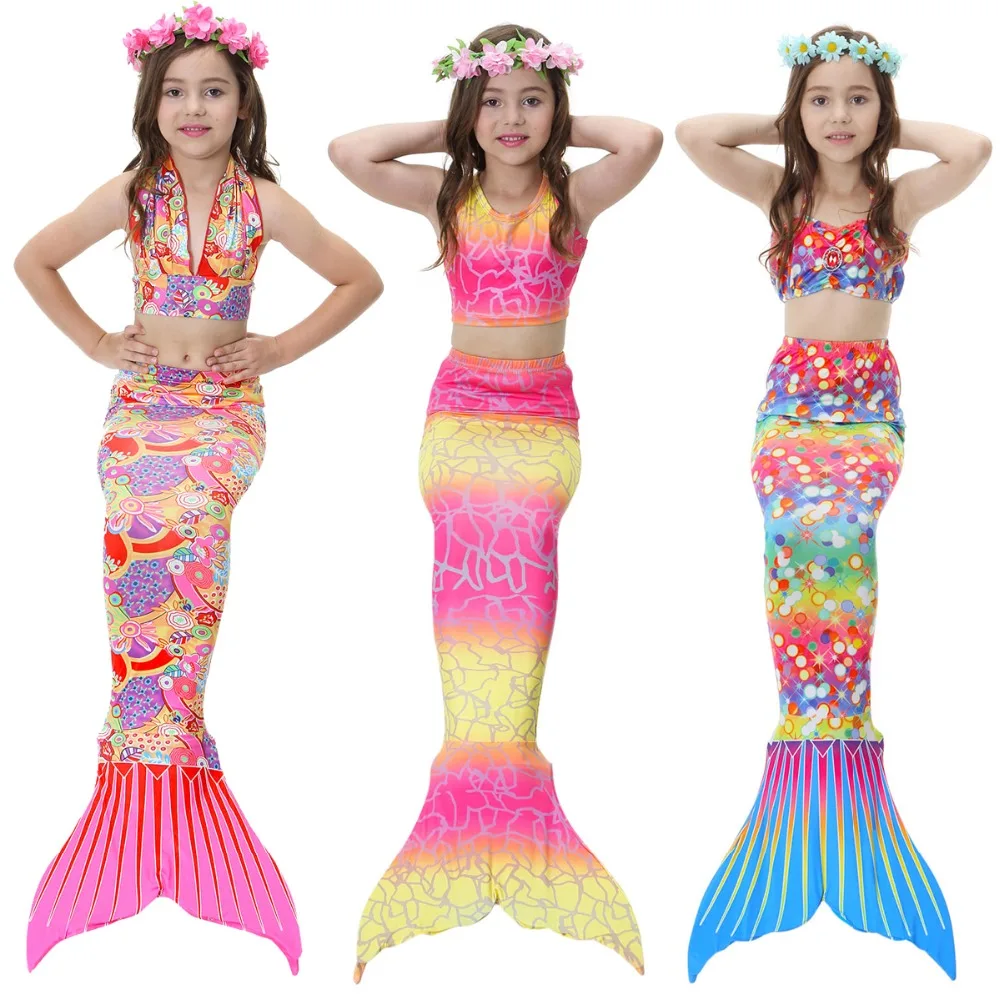Multicolor Mermaid Tail 3pcs/set for Swimming Costume Cosplay Girls Swimsuit Children Swimwear Bathing suit monofin Connectable
Multicolor Mermaid Tail 3pcs/set for Swimming Costume Cosplay Girls Swimsuit Children Swimwear Bathing suit monofin Connectable