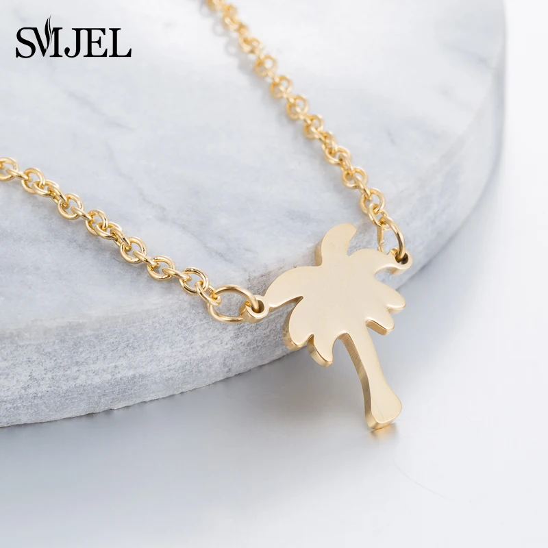 SMJEL Bijoux Tattoo Choker Necklace Coconut Tree Plant Necklaces Pendants Chain Gold Palm Tree Necklaces Stainless Steel Jewelry
SMJEL Bijoux Tattoo Choker Necklace Coconut Tree Plant Necklaces Pendants Chain Gold Palm Tree Necklaces Stainless Steel Jewelry