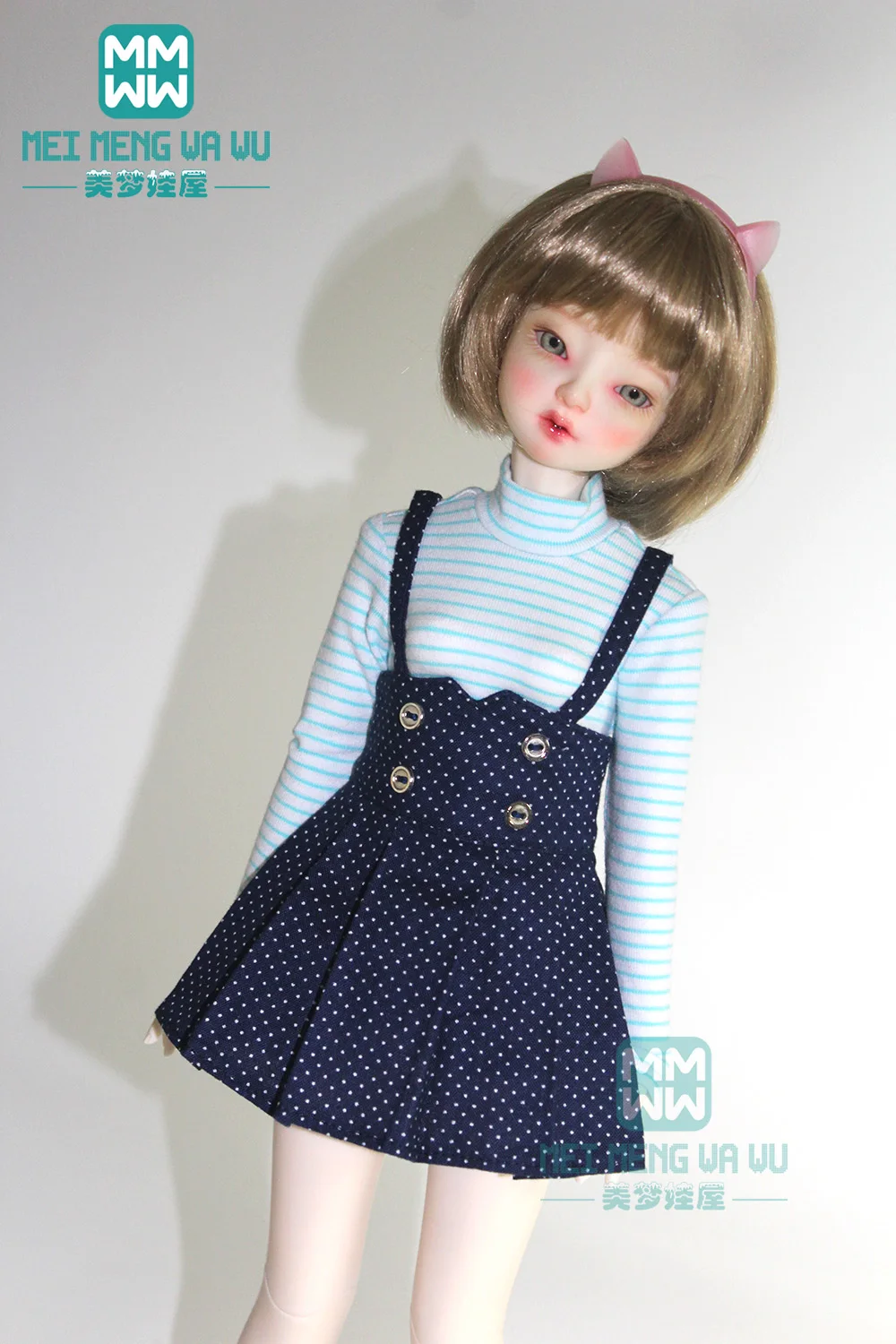 Фото Одежда для куклы подходит 43 см 1/4 BJD кукла модная синяя полосатая рубашка юбка на