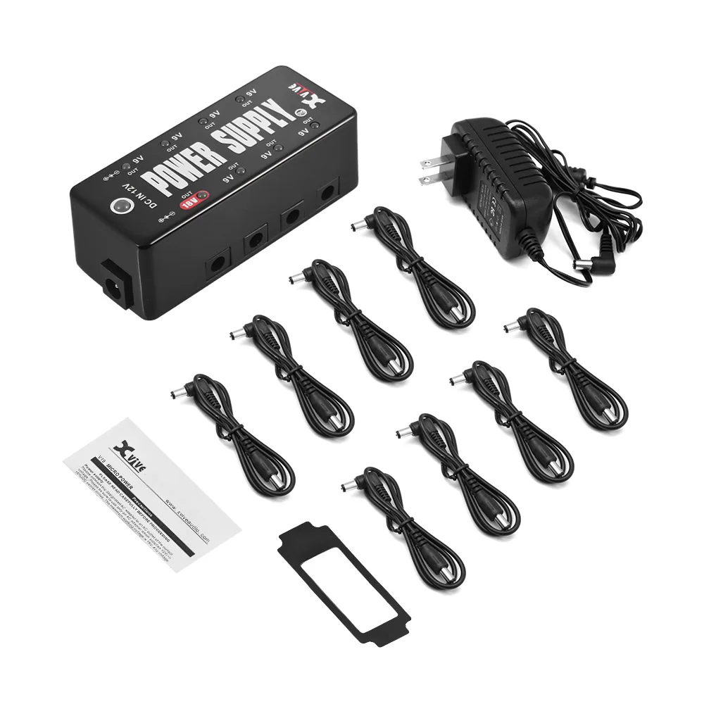 Xvive V19 Guitar Effects Compact Size Power Supply Station 8 Isolated DC Outputs for 9V 18V Guitar Effects with Power Cables
Xvive V19 Guitar Effects Compact Size Power Supply Station 8 Isolated DC Outputs for 9V 18V Guitar Effects with Power Cables