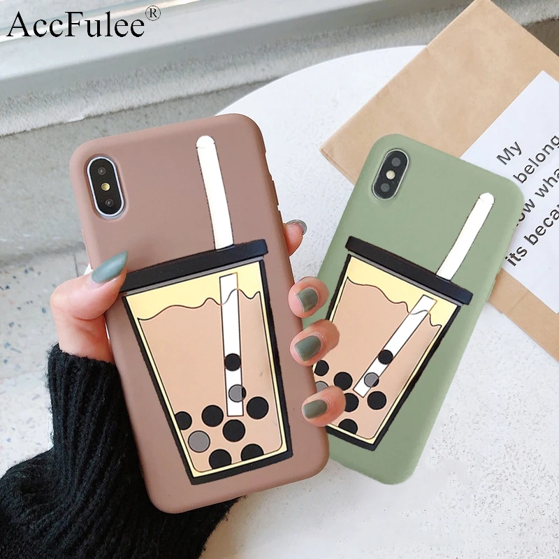 

Cartoon 3D Milk Tea Funny Case For Oneplus 3 3T 5 5T 6 6T One Plus 7 Pro Silicon Drink Cup TPU Phone Cover