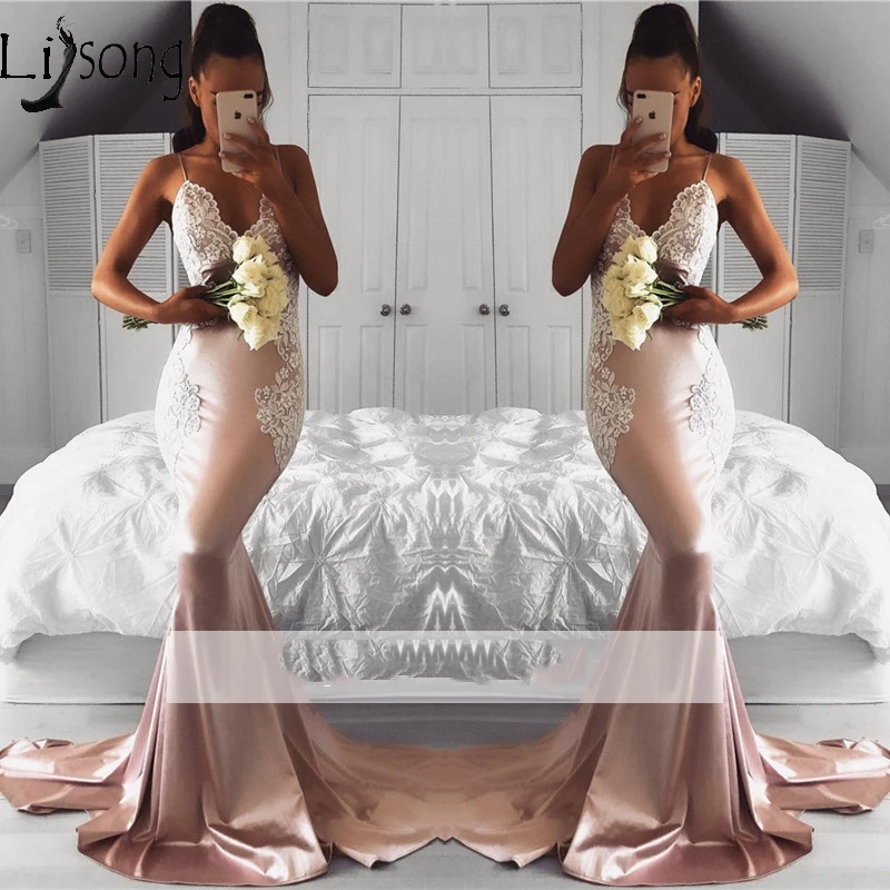 Sexy Lace Mermaid Bridesmaid Dresses 2018 Cheap Deep V-neck Dusty Pink Long Prom Gowns Honor Of Maid Dress Formal Dress
Sexy Lace Mermaid Bridesmaid Dresses 2018 Cheap Deep V-neck Dusty Pink Long Prom Gowns Honor Of Maid Dress Formal Dress