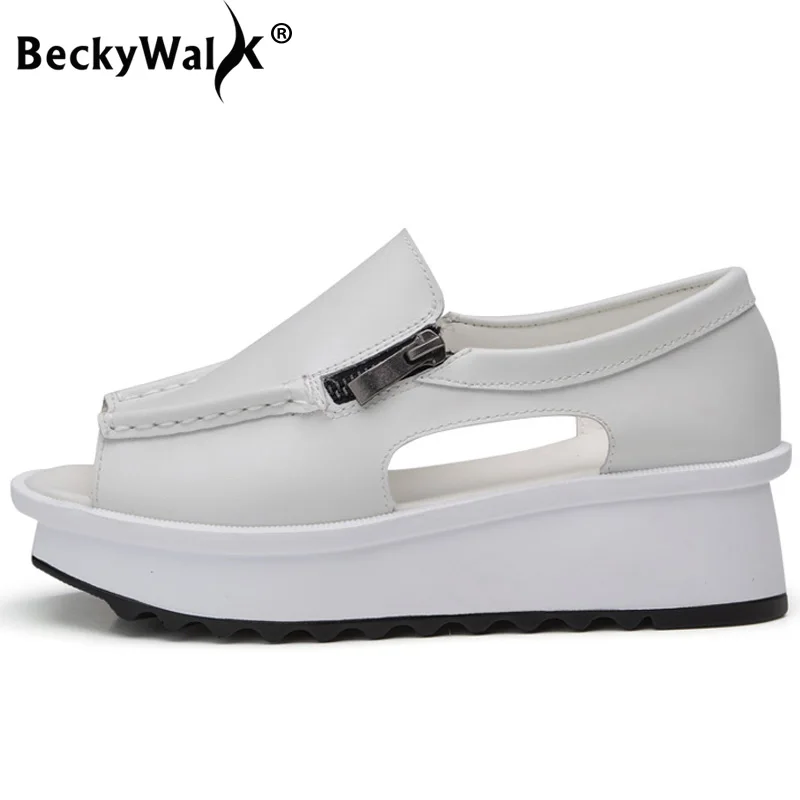 BeckyWalk New Summer Women Sneakers Genuine Leather Platform Sandals Ladies Shoes Open Toe Casual Wedge Women Shoes WSH2751
BeckyWalk New Summer Women Sneakers Genuine Leather Platform Sandals Ladies Shoes Open Toe Casual Wedge Women Shoes WSH2751