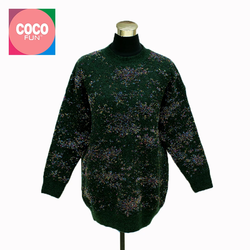 2019 Female Chic Autumn Winter Colorful Lurex Yarn Knitting Sweater Ladies Long Sleeve O-Neck Loose Warm Thick Pullover COCOFUN
2019 Female Chic Autumn Winter Colorful Lurex Yarn Knitting Sweater Ladies Long Sleeve O-Neck Loose Warm Thick Pullover COCOFUN