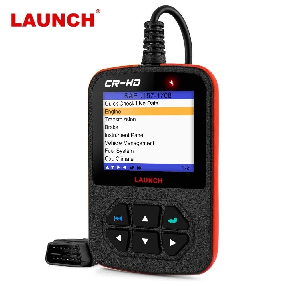 LAUNCH Creader CR-HD Heavy Duty Truck OBD2 Diagnostic Tool Scan Engine Transmission Fuel System ODB Scanner For 24V Truck Car
LAUNCH Creader CR-HD Heavy Duty Truck OBD2 Diagnostic Tool Scan Engine Transmission Fuel System ODB Scanner For 24V Truck Car