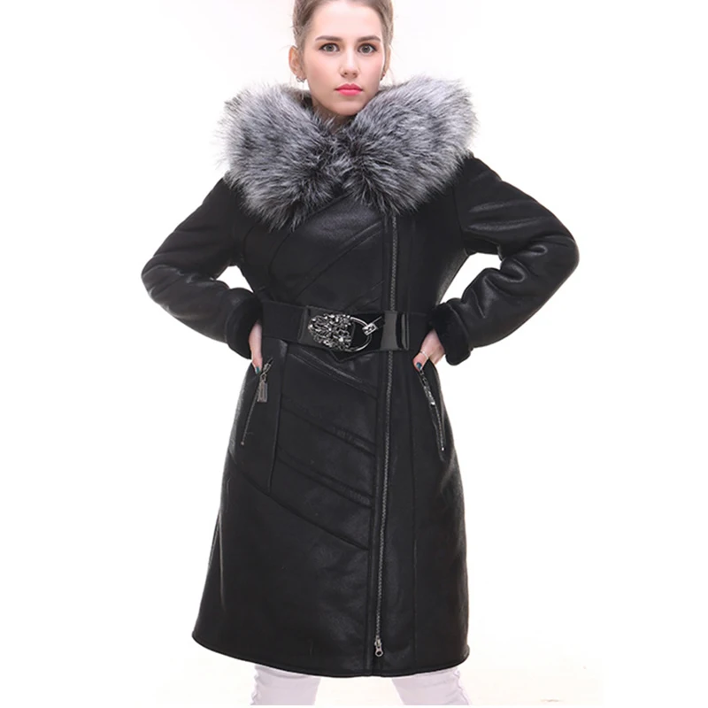 2019 Brand Women Winter Coat Fashion Sheepskin Faux Fox Fur Collar Slim Hooded Thickened Plus size 7XL Faux fur coat women's
2019 Brand Women Winter Coat Fashion Sheepskin Faux Fox Fur Collar Slim Hooded Thickened Plus size 7XL Faux fur coat women's