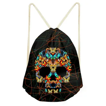 ThiKin Black Skull Butterfly Printing Drawstring Backpack Women Men Casual Sack back Travel Back Pack Fashion Beach Bags
ThiKin Black Skull Butterfly Printing Drawstring Backpack Women Men Casual Sack back Travel Back Pack Fashion Beach Bags