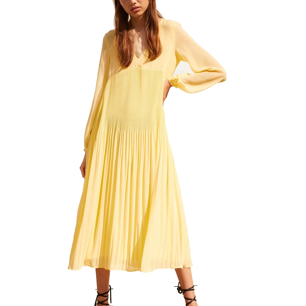19 za WINTER Women pleats dress za chiffon dresses vestidos Women Flowing maxi dress with full sleeve stidos
19 za WINTER Women pleats dress za chiffon dresses vestidos Women Flowing maxi dress with full sleeve stidos