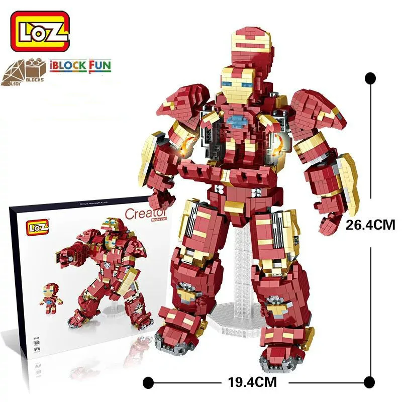 LOZ Diamond Blocks Building Mecha Iron Robot 2 In 1 Super Hero Brick Superhero Action Figures Toys for Children DIY Kid Boy 9045
LOZ Diamond Blocks Building Mecha Iron Robot 2 In 1 Super Hero Brick Superhero Action Figures Toys for Children DIY Kid Boy 9045