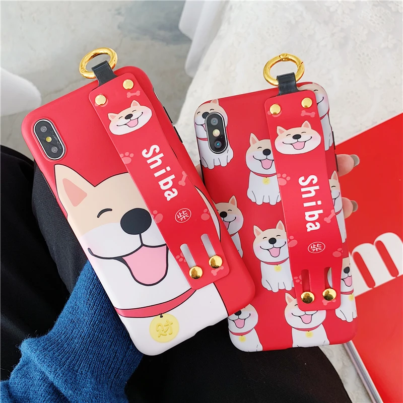 Fashion Cute Cartoon Shiba Inu Dog Wrist Strap Phone Case For iPhone X XS Max XR 8 7 6 6s Plus IMD Process Silicone Cover Shell
Fashion Cute Cartoon Shiba Inu Dog Wrist Strap Phone Case For iPhone X XS Max XR 8 7 6 6s Plus IMD Process Silicone Cover Shell