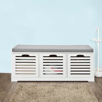 SoBuy White Shoe Storage Bench with 3 Drawers and Removable Seat Cushion Shoe Cabinet FSR23-W
SoBuy White Shoe Storage Bench with 3 Drawers and Removable Seat Cushion Shoe Cabinet FSR23-W