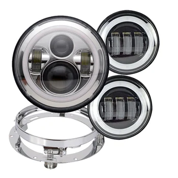 Projector Angel Eye DOT 7" Round LED Headlight With DRL Amber Turn Singal Hi/Lo Beam + 4.5" Passing Lamps Fog Lights
Projector Angel Eye DOT 7" Round LED Headlight With DRL Amber Turn Singal Hi/Lo Beam + 4.5" Passing Lamps Fog Lights