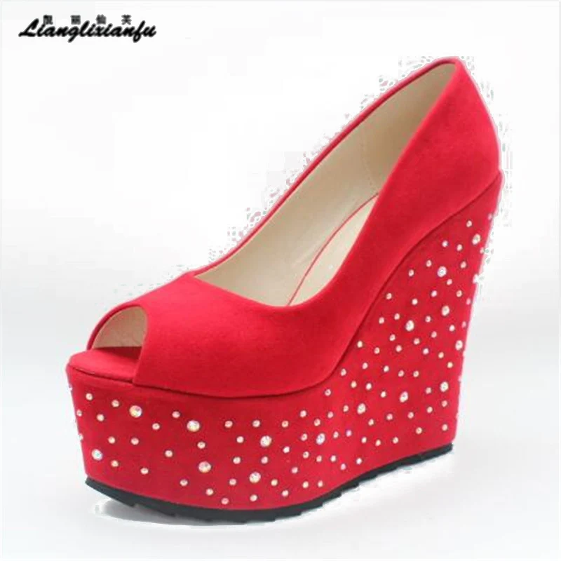 LLXF 15cm High-heeled Rhinestone platforms Shoes woman Stiletto female Sweet Wedges Pumps Small Yards:32 33 34 Plus:41 42 43
LLXF 15cm High-heeled Rhinestone platforms Shoes woman Stiletto female Sweet Wedges Pumps Small Yards:32 33 34 Plus:41 42 43