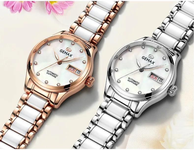 GEMAX Women Watches Waterproof Automatic Mechanical Watch Ladies Fashion Top Brand Diamond Calendar Ceramic Sapphire MIYOTA 2017 (8)