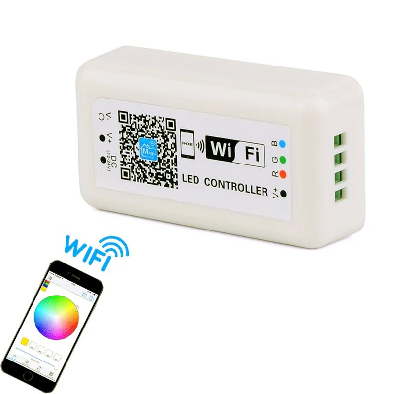 Wireless RGB LED controller Wifi Led dimmer switch for led strip light 12V-24V by APP IPhone Android remote control DIY modes
Wireless RGB LED controller Wifi Led dimmer switch for led strip light 12V-24V by APP IPhone Android remote control DIY modes