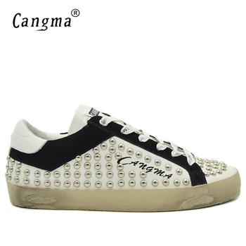 CANGMA Retro Stud Casual Shoes Mens Platform Sneakers White Shoes With Rivets Genuine Leather Handmade Rivets Flat Male Footwear
CANGMA Retro Stud Casual Shoes Mens Platform Sneakers White Shoes With Rivets Genuine Leather Handmade Rivets Flat Male Footwear